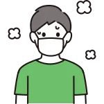 Man Wearing A Mask And Sweating SVG Icon